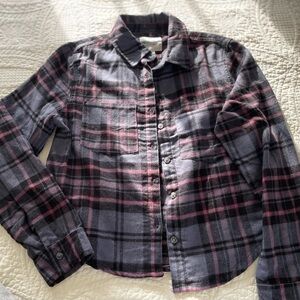 Wallflower Kids Plaid Shirt - Pink and Black